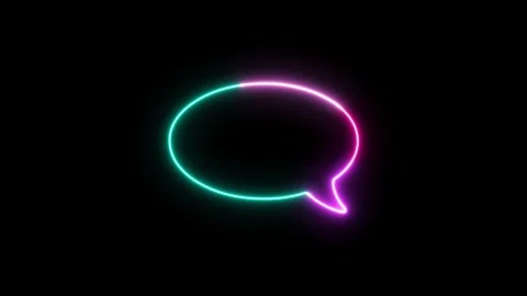 Speech bubble neon chat icon seamless loop animation Stock Footage 323313213