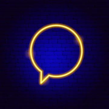 Speech Bubble Neon Sign Stock Illustration