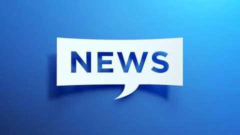 Speech Bubble - News. Design With White Cut Out Paper. 3D Render. Stock Illustration
