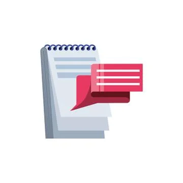 Speech bubble with notepad isolated icon イラスト素材
