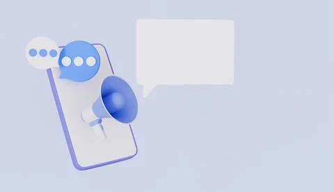 Speech Bubble notification with empty copy space for promotion, Announcement Stock Illustration