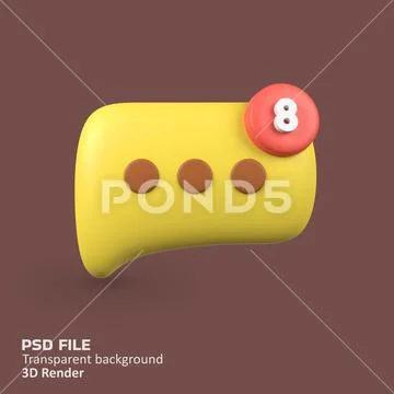 Speech bubble with notification isolated 3d render icon illustration PSD Template