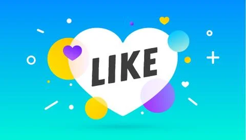 Like, speech bubble. Notifications icon Like, banner Stock Illustration
