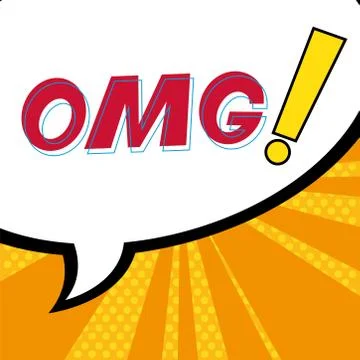 Speech bubble with omg label, pop art style Illustrazione stock