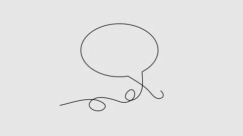 Speech bubble. One line drawing animation. Video clip with alpha channel. Stock Footage 303516585