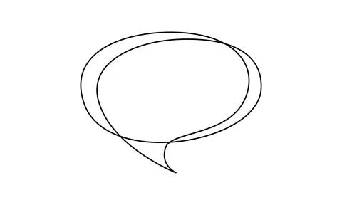 Speech bubble in One line drawing. Dialogue Chat cloud in simple linear style Stock Illustration