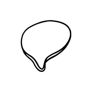 Speech bubble or balloon in linear doodle style, vector illustration isolated on Stock Illustration