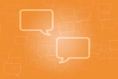 Speech bubble on orange  background. Stock Illustration