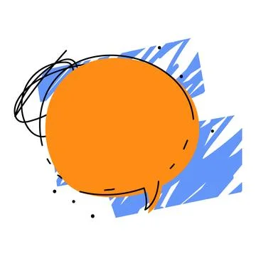 Speech bubble orange sticker. Grunge strokes background. Paper note for remin Illustrazione stock