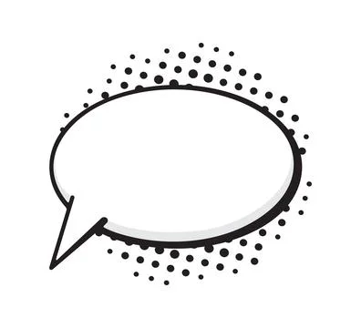 Speech bubble oval shape with dots rays in pop art style. Comic style Stock Illustration