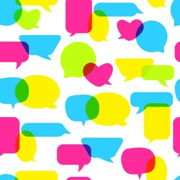 Speech bubble overprint seamless pattern vector Stock Illustration