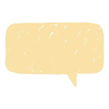 Speech bubble pastel beige blank, vector cartoon crayon communication comic Stock Illustration