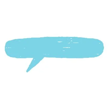 Speech bubble pastel blue blank, vector cartoon crayon communication comic frame イラスト素材