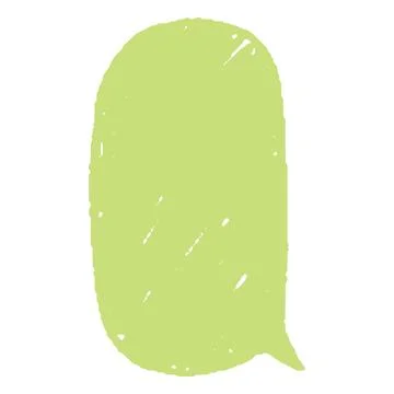 Speech bubble pastel green blank, vector cartoon crayon communication comic Illustrazione stock