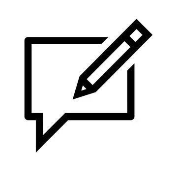 Speech bubble with pencil icon for writing or feedback design Stock Illustration