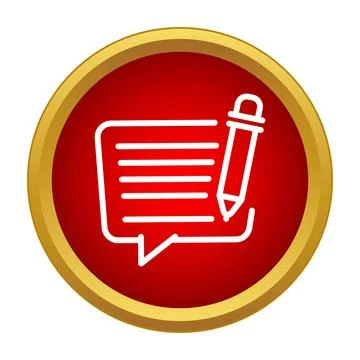 Speech bubble with pencil writing message icon Stock Illustration