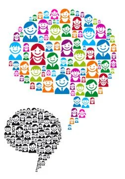 Speech bubble with people icons, vector Stock Illustration