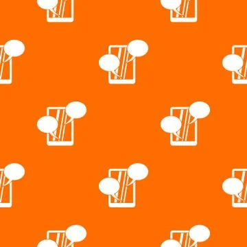 Speech bubble on phone pattern seamless Stock Illustration