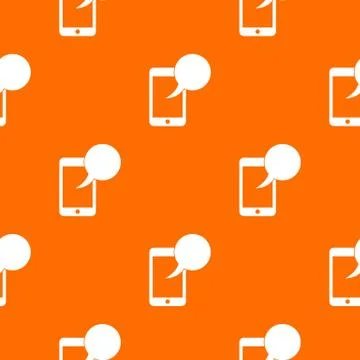 Speech bubble on phone pattern seamless Stock Illustration