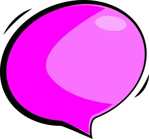 The speech bubble is pink in color. Stock Illustration