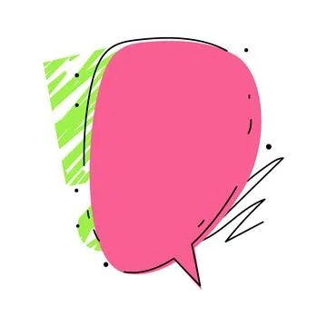 Speech bubble pink sticker. Grunge strokes background. Paper note for reminde Stock Illustration