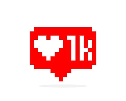 Speech bubble pixel with 1k love image. Vector Illustration. イラスト素材
