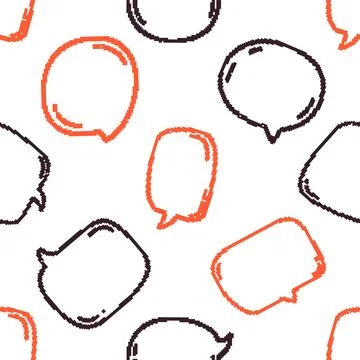 Speech Bubble Pixel Seamless Pattern. Vector seamless dithering pixel style.. Stock Illustration