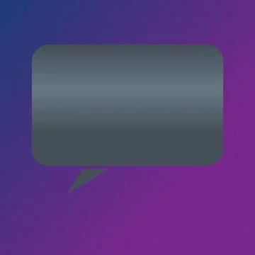 Speech bubble placeholder gradient gray on purple background Stock Illustration