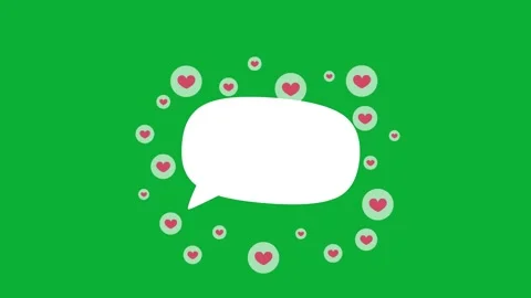 Speech Bubble Pop Animation on Green Screen | Empty Chat Box Overlay  Vidéo 331148510