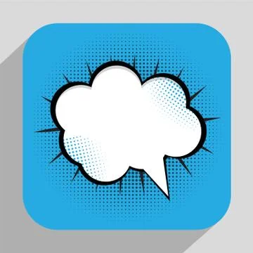 Speech Bubble Pop Art Background On Dot Background Vector Illust Illustrazione stock
