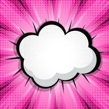 Speech Bubble Pop Art Background On Dot Background  Illustration Illustrazione stock