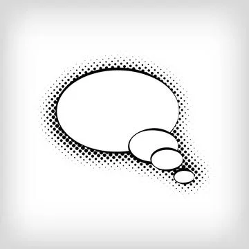 Speech bubble pop art dot design with creative circular. Stock Illustration