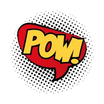 Speech bubble with pow word pop art fill style Stock Illustration