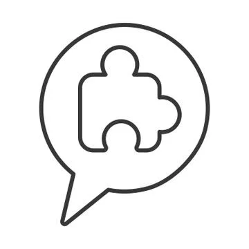 Speech bubble with puzzle game piece 스톡 일러스트
