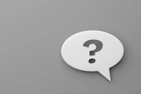 Speech bubble with question mark. 3D rendering. Stock Illustration