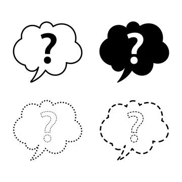 Speech Bubble Question Mark Icons Set Vector Illustration Stock Illustration