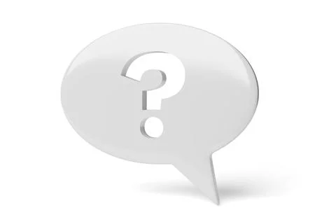 Speech bubble with question mark isolated. 3D rendering. Stock Illustration