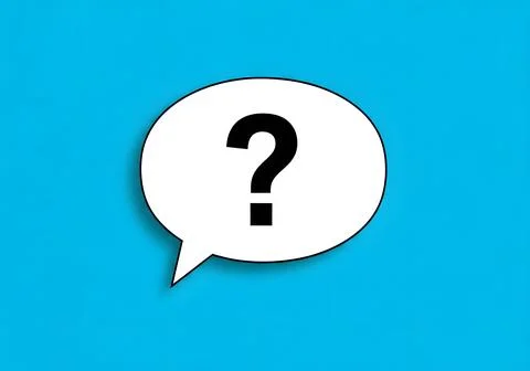 Speech bubble with question mark symbol represents inquiry confusion or unc.. Stock Illustration
