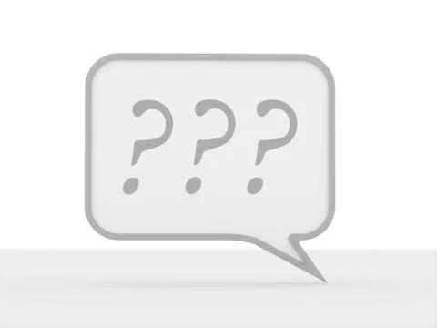 Speech bubble with question marks isolated on white background Stock Illustration