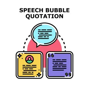 Speech bubble quotation concept communicating ideas 库存插图