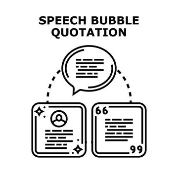 Speech bubble quotation concept communicating ideas Stock Illustration