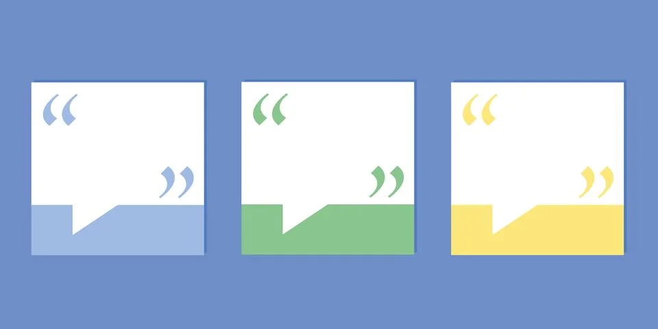 Speech Bubble Quote Template Set. Blank Speech Bubble Frame Stock Illustration