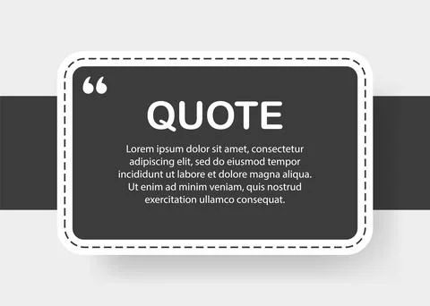 Speech Bubble. Quote text. Square object. Geometric design. Space for quote a Illustrazione stock