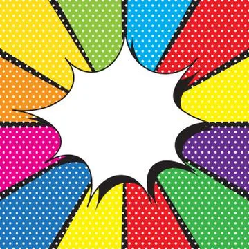 Speech bubble on rays with effect explosion background and halftone dots Stock-Illustration
