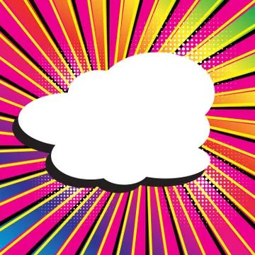 Speech bubble on rays with effect explosion background and halftone dots Stock-Illustration