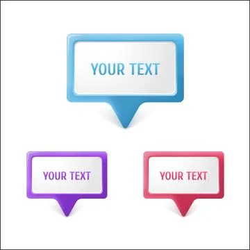 Speech bubble, realistic design elements Stock Illustration