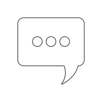 Speech bubble in rectangle shape isolated icon Stock Illustration