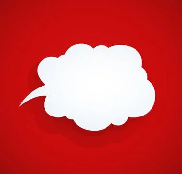 Speech bubble at red background vector illustration. Stock-Illustration