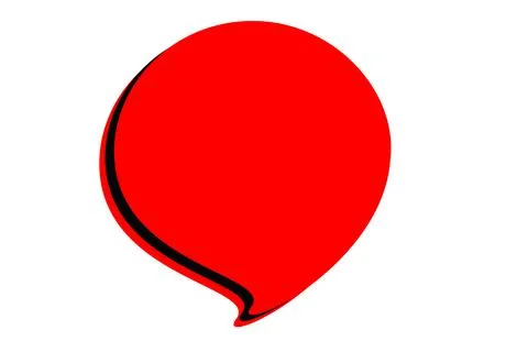 Speech bubble with a red banner on a white background Stock Illustration