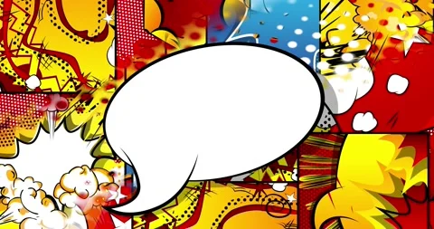 Speech Bubble on red blue page background Stock Footage 166821234